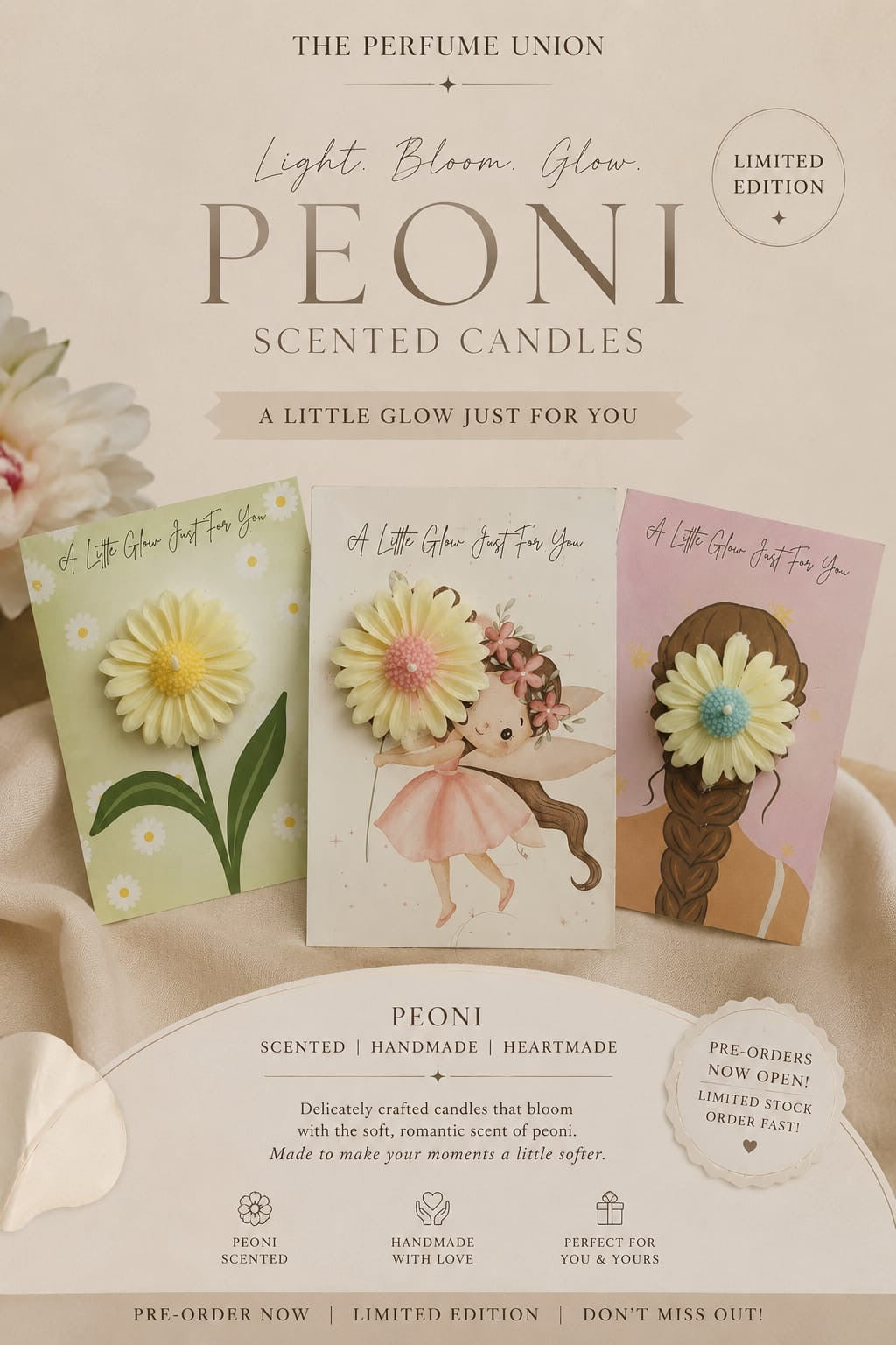 Scented Daisy Flower with Postcard by The Perfume Union